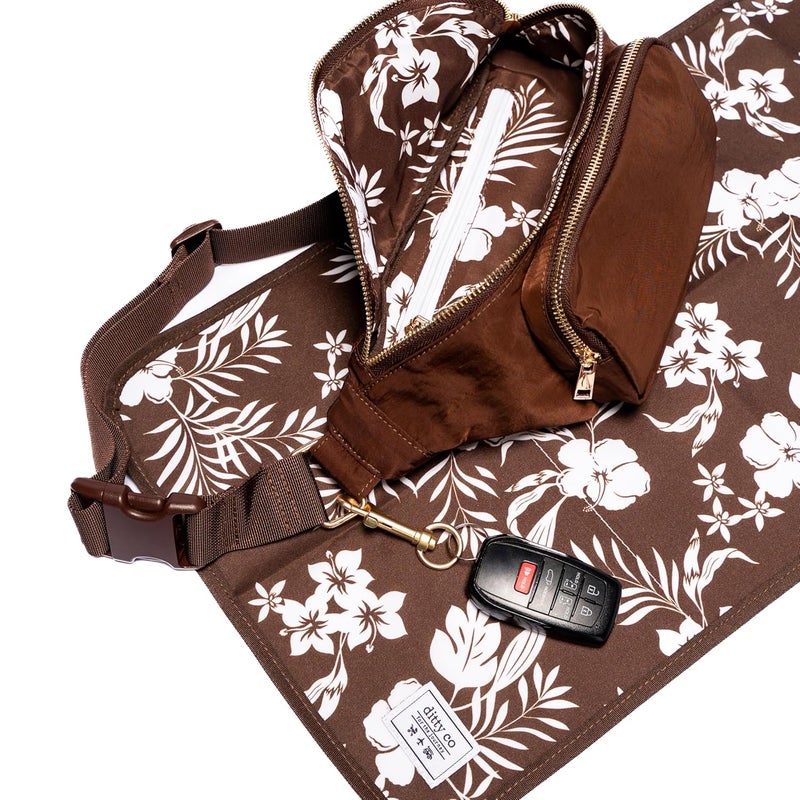 Ditty Co Store . Small Diaper Bag - Portable Changing Pad - Crossbody Bags For Women - Baby Wipe Holder - Baby Travel Essentials (Chocolate Brown) - Image 3